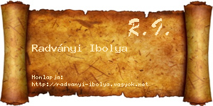 Radványi Ibolya névjegykártya